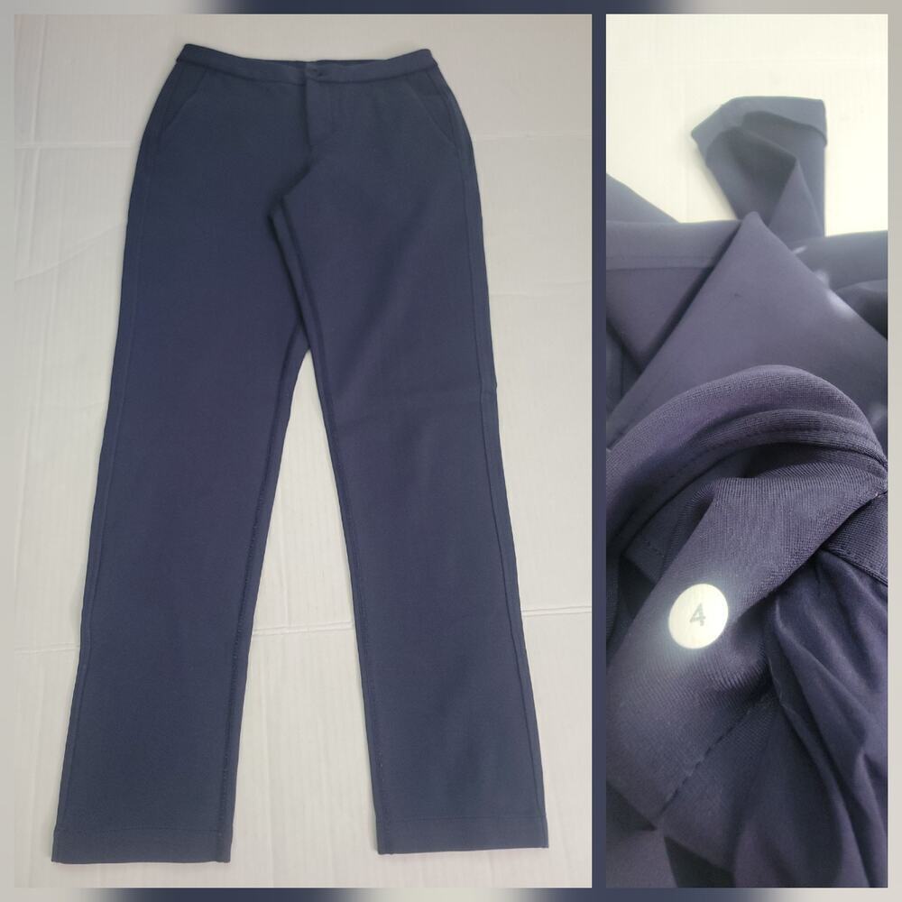 Lululemon SZ 4 City Trek Trouser Pants Mid Rise Blue Reflective Hem